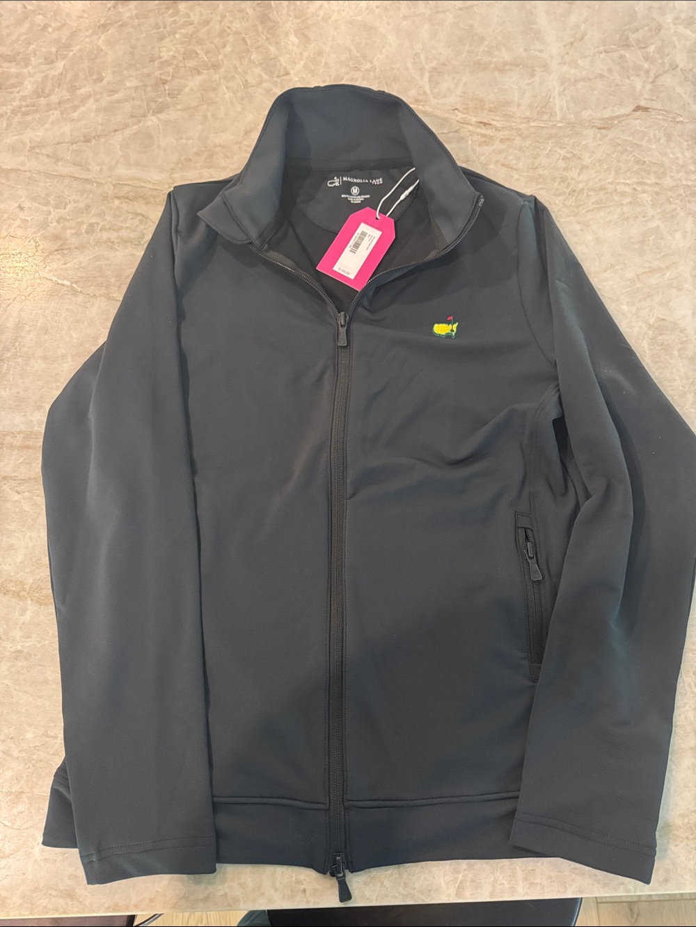 Magnolia Black Full-Zip Jacket with Green & Yellow Logo Patch
